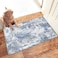 famibay 2x3 Runner Rug Modern Abstract Washable Rug Runners for Hallways Non Slip Faux Wool Carpet Runners for Kitchen Bathroom BedroomBlueGrey