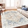 CHAMPLANT Retro Washable Area Rug 4X6 Washable Living Room Boho Chic Medallion Distressed DesignIndoor NonSlip Large Accent Throw Rug for Kitchen Bedroom Office Carpet