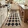 Lahome Colette Checkered Easy Jute Runner Rug 2x8 Hallway Kitchen Runner Rug Non Slip Washable Outdoor Carpet for Entryway Indoor Checkerboard Black Indoor Outdoor Carpet for Hallway 8ft Entry