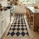 Lahome Colette Checkered Easy Jute Runner Rug 2x8 Hallway Kitchen Runner Rug Non Slip Washable Outdoor Carpet for Entryway Indoor Checkerboard Black Indoor Outdoor Carpet for Hallway 8ft Entry