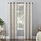 Sun Zero Parrish Distressed Grid Thermal Extreme Total Blackout Grommet Curtain Panel 40 x 96 Stone