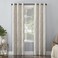 Sun Zero Parrish Distressed Grid Thermal Extreme Total Blackout Grommet Curtain Panel 40 x 96 Stone