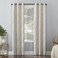Sun Zero Parrish Distressed Grid Thermal Extreme Total Blackout Grommet Curtain Panel 40 x 96 Stone