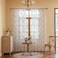 AmHoo 2 Panels Embroidered Leaf Pattern Semi Sheer Curtains Foliage Floral Voile Window Draperies Treatment for Bedroom Living Room Rod Pocket White Brown 53 x 84 Inch