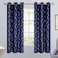 BGment Blackout Curtains 63 Inch Length 2 Panels Set Grommet Thermal Insulated Room Darkening Window Curtains with Wave Line and Dots Printed for Bedroom 42 x 63 Inch Navy Blue
