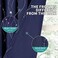 BGment Blackout Curtains 63 Inch Length 2 Panels Set Grommet Thermal Insulated Room Darkening Window Curtains with Wave Line and Dots Printed for Bedroom 42 x 63 Inch Navy Blue