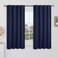 BGment Blackout Curtains for Bedroom 38 x 48 inch Curtains Rod Pocket and Back Tab Thermal Insulated Room Darkening Curtains for Living Room 2 Window Panels Navy Blue