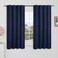 BGment Blackout Curtains for Bedroom 38 x 48 inch Curtains Rod Pocket and Back Tab Thermal Insulated Room Darkening Curtains for Living Room 2 Window Panels Navy Blue