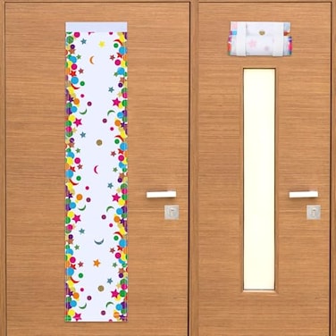 Breling 2 Pcs Classroom Door Window Cover Blackout Shade for Window Door Curtain Cover Lockdown Shade Classroom Decor Darkening Blackout Drape for School Office 8 x 39 InchesDelicate Style