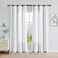 Central Park Navy and White Stripe Sheer Curtains Boucle Linen Farmhouse Rustic Window Curtain Panel Yarn Dyed Woven 95 Inches Long for Living Room Bedroom with Rod Pocket 40 W x 95 L Pack of 2