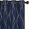 Deconovo Blackout Curtains Navy Blue Thermal Grommet Drapes Silver Wave Dots Foil Print Energy Saving Curtains 52 W x 72 L 2 Panels for Bedroom Living Room Apartment