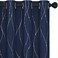 Deconovo Blackout Curtains Navy Blue Thermal Grommet Drapes Silver Wave Dots Foil Print Energy Saving Curtains 52 W x 72 L 2 Panels for Bedroom Living Room Apartment