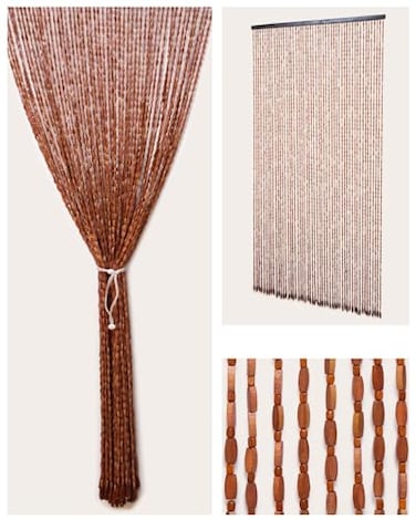 Erfolkerz 52 Strands Beaded Curtain for Doorways 354x79 Handmade Natural Beaded CurtainsBoho Doorway Wood and Bamboo Bead CurtainAs Insect ScreenRoom DividerBrown