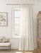 Guken Natural Cream Linen Curtains 84 inches Long for Living Room Bedroom 1 Panel Back Tab Privacy Semi Sheer Boho Farmhouse Light Filtering Window Curtain 84 Inch Length Ivory Off White Linen Drape