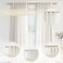 Guken Natural Cream Linen Curtains 84 inches Long for Living Room Bedroom 1 Panel Back Tab Privacy Semi Sheer Boho Farmhouse Light Filtering Window Curtain 84 Inch Length Ivory Off White Linen Drape