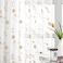 HOMEIDEAS Yellow Sheer Curtains 63 Inch Length 2 Panels Yellow and White Embroidered Floral Pattern Semi Sheer Window Curtains for Bedroom Living Room