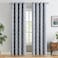 jinchan Blue Printed Curtains 84 Inch Length for Living Room Grommet Jacquard Curtains with Herringbone Pattern Modern Room Darkening Drapes Bedroom Window Curtain Set 2 Panels
