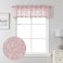Lecloud Leia Jacquard Textured Blush Pink Curtains Sheer Valances for Windows 14 Inch Length 2 PCS Dual Rod Pockets Window Living Room Curtain Valance Clip Leaf Bedroom Kitchen Drapes 38W x 14L