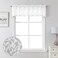 Lecloud Leia Texture White Curtains Sheer Valance 14 Inch Long 2 PCS Dual Rod Pockets Window Small Curtain KitchenBedroomLiving Room Light Filtering Clip Jacquard Leaf Curtains Valance 38W x 14L