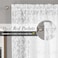 Lecloud Leia Texture White Curtains Sheer Valance 14 Inch Long 2 PCS Dual Rod Pockets Window Small Curtain KitchenBedroomLiving Room Light Filtering Clip Jacquard Leaf Curtains Valance 38W x 14L