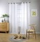 MIUCO White Sheer Curtains Poly Linen Textured Solid Grommet Curtains 95 Inches Long for French Doors 2 Panels 2 x 37 Wide x 95 Long White