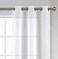 MIUCO White Sheer Curtains Poly Linen Textured Solid Grommet Curtains 95 Inches Long for French Doors 2 Panels 2 x 37 Wide x 95 Long White