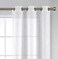 MIUCO White Sheer Curtains Poly Linen Textured Solid Grommet Curtains 95 Inches Long for French Doors 2 Panels 2 x 37 Wide x 95 Long White