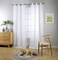 MIUCO White Sheer Curtains Poly Linen Textured Solid Grommet Curtains 95 Inches Long for French Doors 2 Panels 2 x 37 Wide x 95 Long White