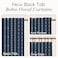 Lino Rosa Navy Blue and White Patterned CurtainsFloral Boho Striped Print Farmhouse Winter Pattern Curtains for Living Room Bedroom 84 Inch Length