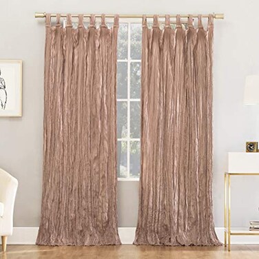 No. 918 No 918 Odelia Distressed Velvet SemiSheer Tab Top Curtain Panel 50 x 84 Blush Pink