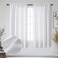 OWENIE Bob White Curtains 63 Inch Length 2 Panels Set for Living Room Bedroom Light Filtering Faux Linen Textured Soft Window Curtain Solid Soft Rod Pocket Drapes 40Wx63L Inches 2 Pcs White