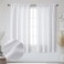 OWENIE Bob White Curtains 63 Inch Length 2 Panels Set for Living Room Bedroom Light Filtering Faux Linen Textured Soft Window Curtain Solid Soft Rod Pocket Drapes 40Wx63L Inches 2 Pcs White