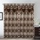 Petrichor Elegant Curtains with Gold Silver Threads 2 Panels Set Luxury Window Treatment Attached Valance Sheer Backing and 2 Tie Backs for Bedroom and Living Room 54x84 inchesCoffee