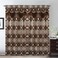 Petrichor Elegant Curtains with Gold Silver Threads 2 Panels Set Luxury Window Treatment Attached Valance Sheer Backing and 2 Tie Backs for Bedroom and Living Room 54x84 inchesCoffee