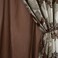 Petrichor Elegant Curtains with Gold Silver Threads 2 Panels Set Luxury Window Treatment Attached Valance Sheer Backing and 2 Tie Backs for Bedroom and Living Room 54x84 inchesCoffee