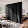 RYB HOME Room Divider Curtains with Straight Ceiling Track Heavy Duty Blackout Privacy Sliding Partition Panel for BedroomLiving RoomBasementSliding Glass Door W100xL84 Black 1 Panel