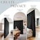 RYB HOME Room Divider Curtains with Straight Ceiling Track Heavy Duty Blackout Privacy Sliding Partition Panel for BedroomLiving RoomBasementSliding Glass Door W100xL84 Black 1 Panel