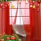 SpaceDresser Basic Rod Pocket Sheer Voile Window Curtain Panels White 1 Pair 2 Panels 38 Width 45 Inch Long for Kitchen Bedroom Children Living Room YardRed38 W x 45 L