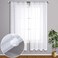 KOUFALL White Bedroom Curtains 63 Inch Length 2 Panel Rod Pocket Shabby Chic Farmhouse Cozy Pom Pattern Dot Textured Window Semi Sheer Short Boho Cute Curtains for Nursery Kitchen Sill Therapy Room De
