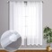 KOUFALL White Bedroom Curtains 63 Inch Length 2 Panel Rod Pocket Shabby Chic Farmhouse Cozy Pom Pattern Dot Textured Window Semi Sheer Short Boho Cute Curtains for Nursery Kitchen Sill Therapy Room De