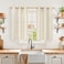 YoungsTex Linen Kitchen Window Curtains 40 Inches Long Short Drapes Light Filtering with Bronze Grommet Rustic Semi Sheer for Bathroom Small Windows 42 x 40 Inch 2 Panels