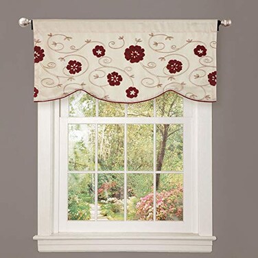 Lush Decor Royal Embrace Valance Floral Window Kitchen Curtain Single 18 x 42 Blue
