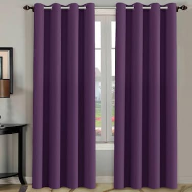 H.VERSAILTEX HVERSAILTEX Bedroom Curtain Panels Blackout Draperies Room Darkening Curtains Window Panel Drapes Plum Purple Color 1 Pair 52 by 84inch 8 GrommetsRings per Panel