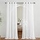 NICETOWN Sheer Window Curtain Panels Ivory Eyelet Top Solid Voile for KitchenHotel 2 Pieces 54 Wide x 84inch Length