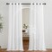 NICETOWN Sheer Window Curtain Panels Ivory Eyelet Top Solid Voile for KitchenHotel 2 Pieces 54 Wide x 84inch Length