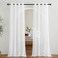 NICETOWN Sheer Window Curtain Panels Ivory Eyelet Top Solid Voile for KitchenHotel 2 Pieces 54 Wide x 84inch Length