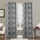 Sun Zero Burbank Watercolor Ogee Energy Efficient Grommet Curtain Panel 54 x 84 Linen