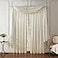 Elrene Home Fashions Athena Faux CrushedSilk Window Curtain Panel and Valance Set 52x84 2 Panels 1 Valance Ivory
