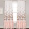 Lush Decor Flutter Butterfly Curtains Ruffle Print Design Window Panel Set for Living Dining Bedroom Pair 84 x 52 Pink
