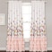 Lush Decor Flutter Butterfly Curtains Ruffle Print Design Window Panel Set for Living Dining Bedroom Pair 84 x 52 Pink